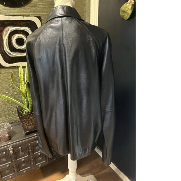 VINTAGE MENS DKNY DONNA KAREN NEW YORK LEATHER JACKET SIZE L FANTASTIC CONDITION - Picture 2 of 8